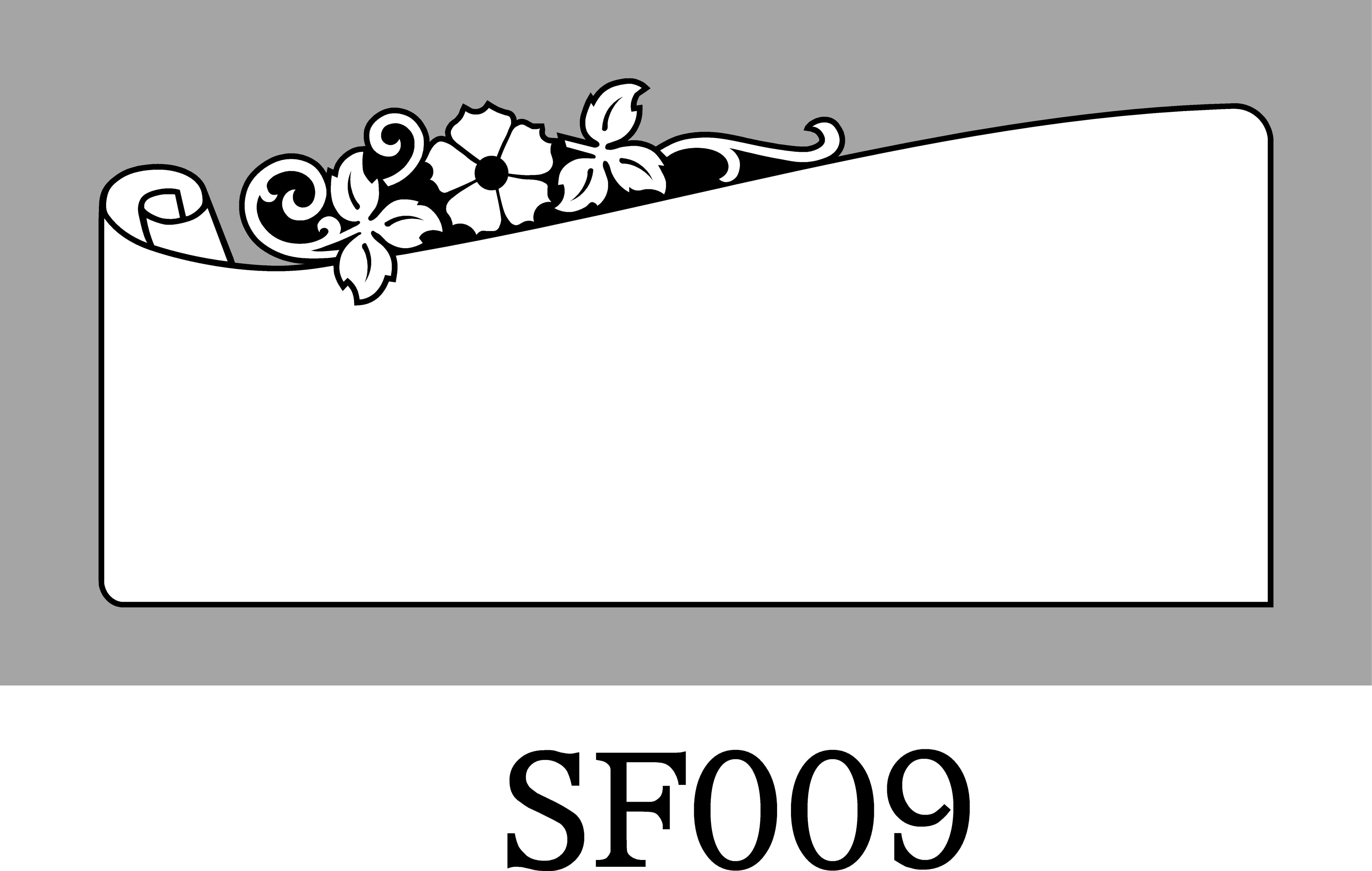 Layout SF009 — Diagonal scroll with floral cluster