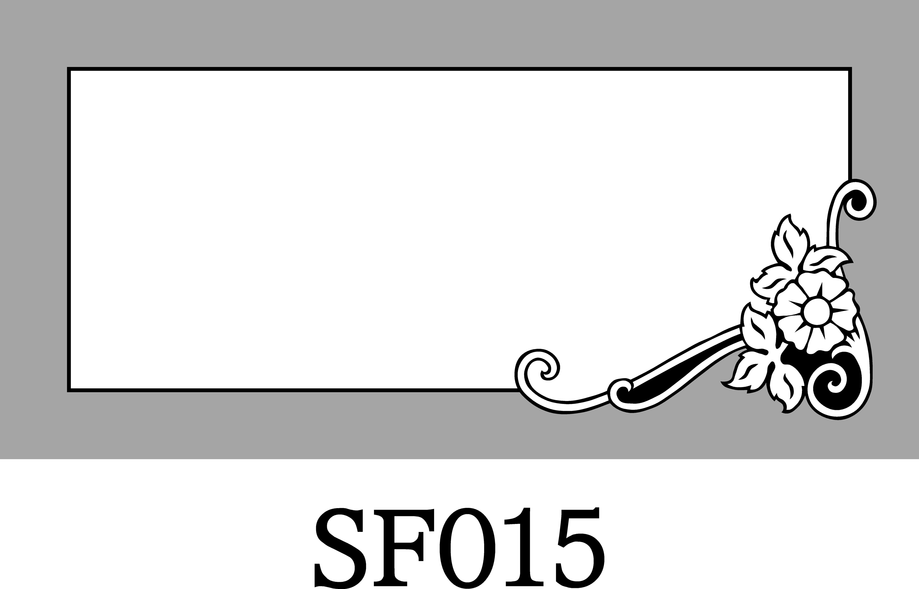 Layout SF015 — Single flower with scrollwork