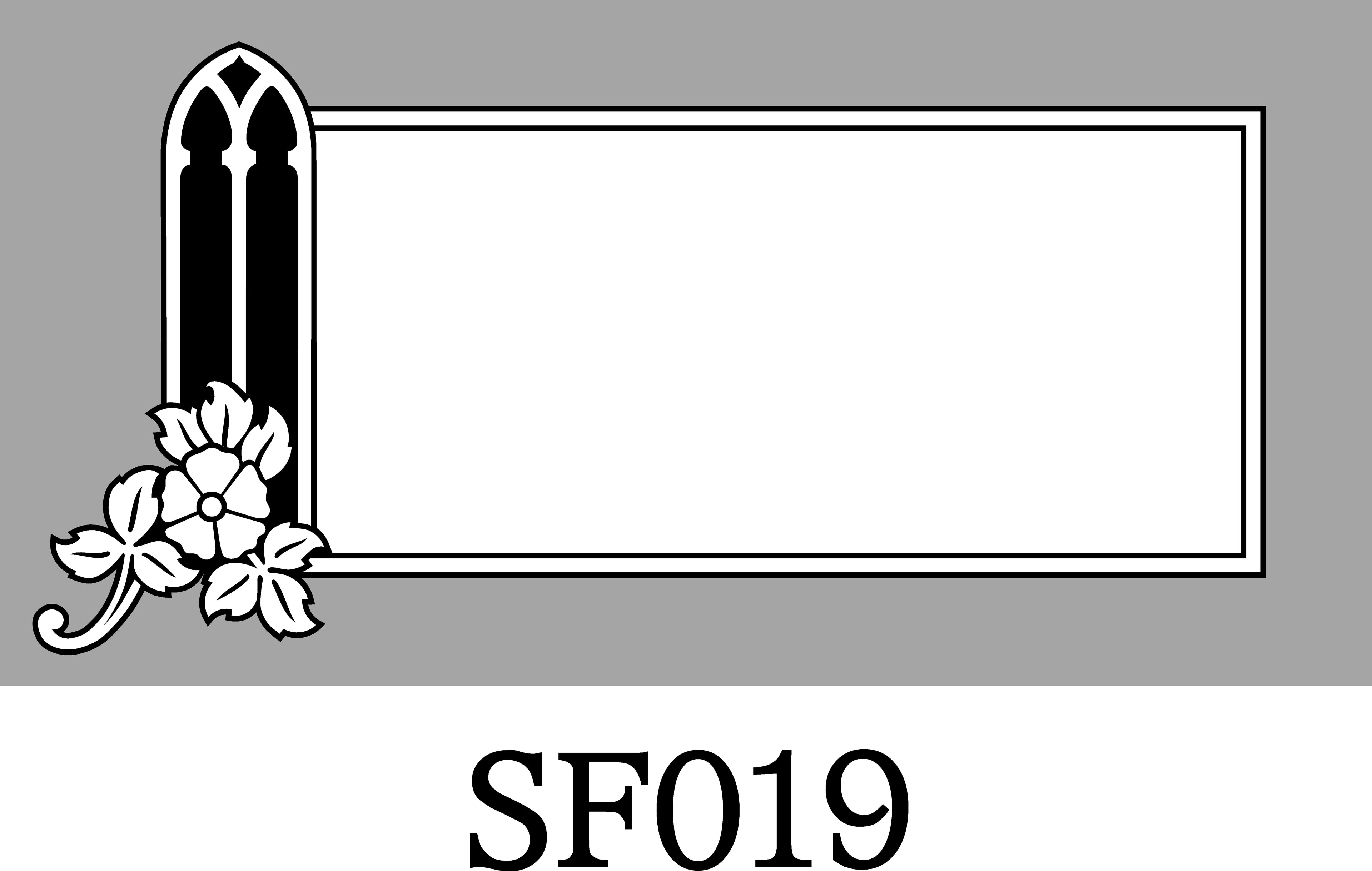 Layout SF019 — Gothic window with flower cluster