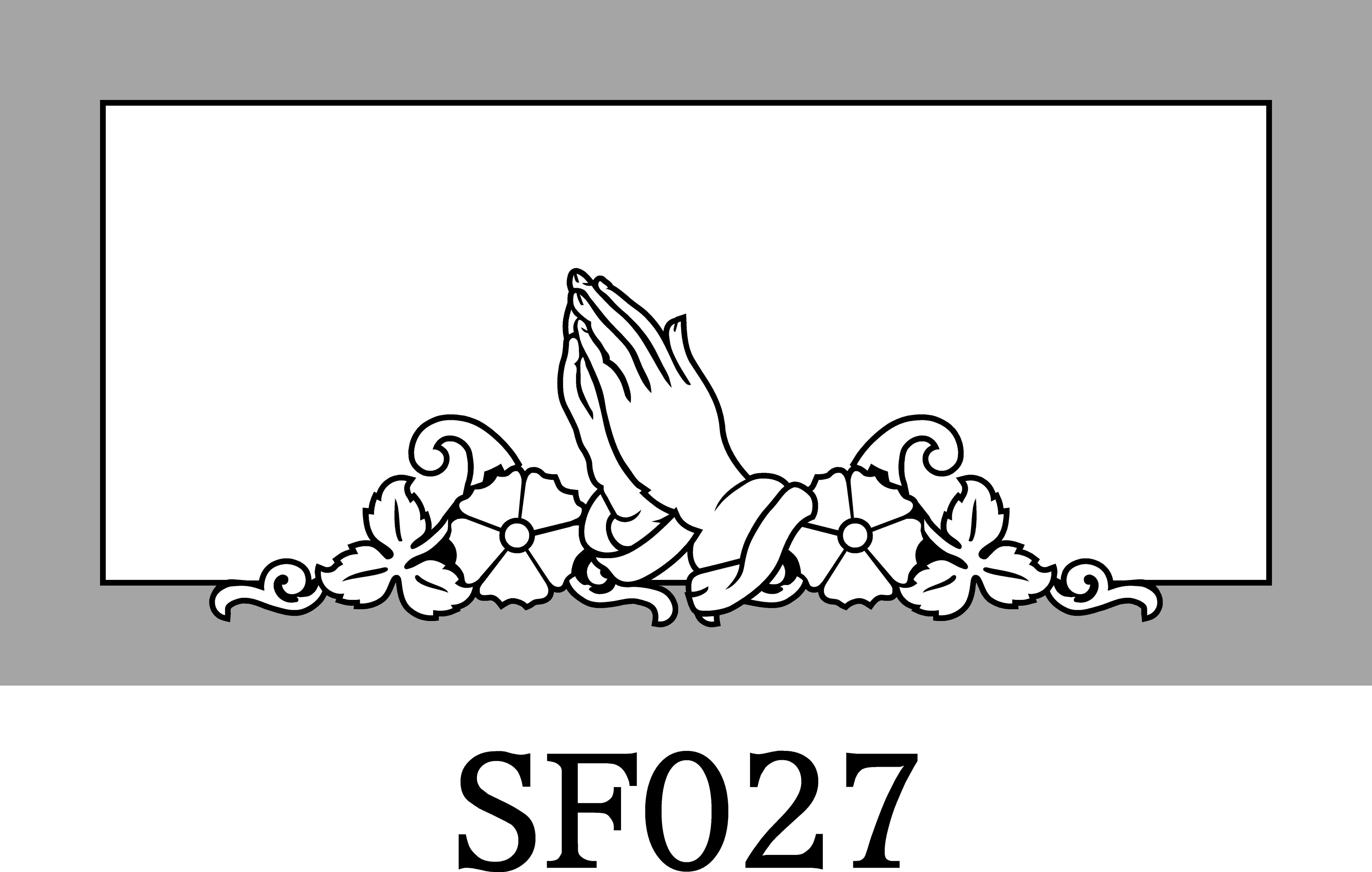 Layout SF027 — Praying hands with floral garland