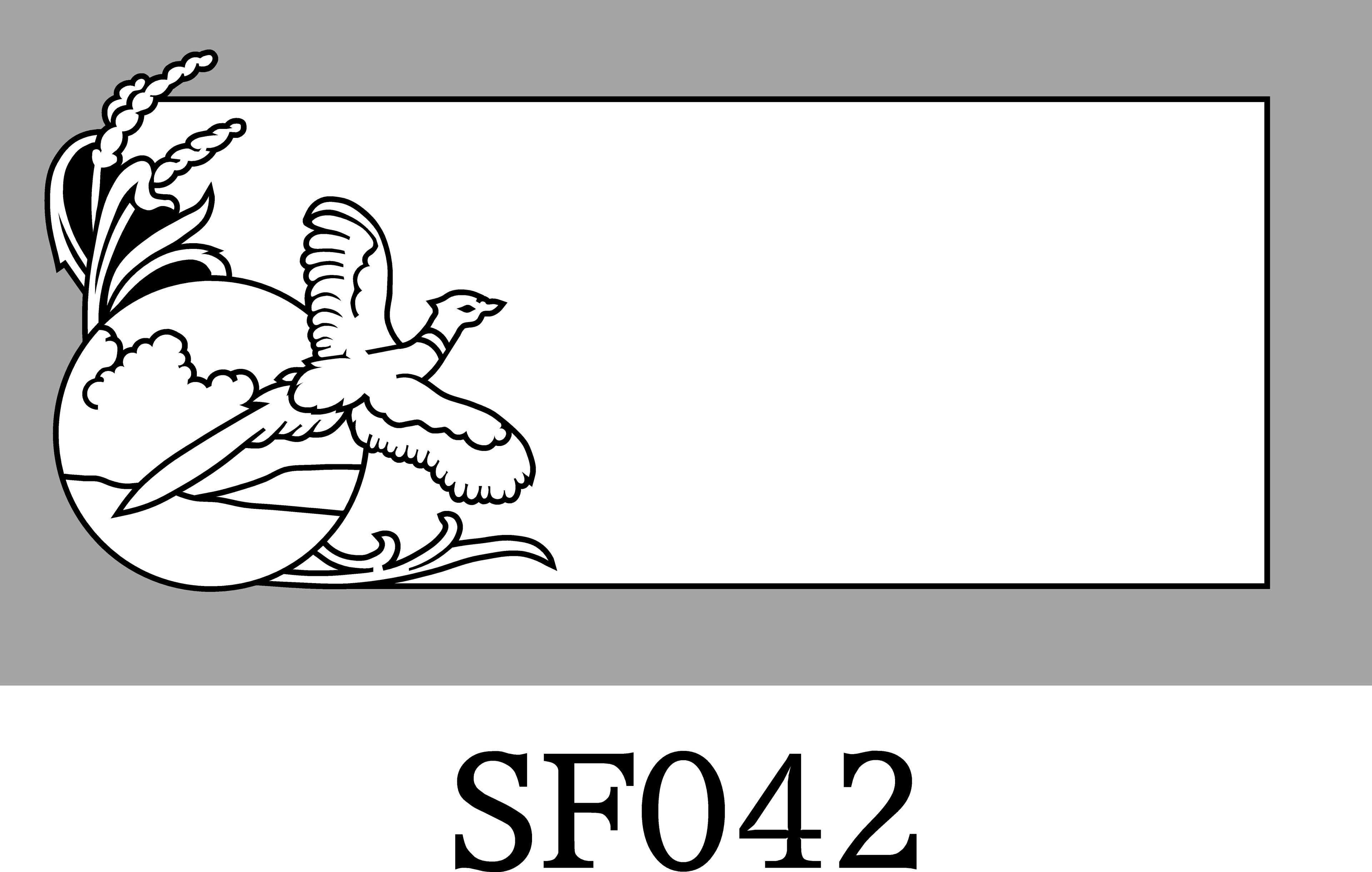Layout SF042 — Pheasant in flight with wheat & sun