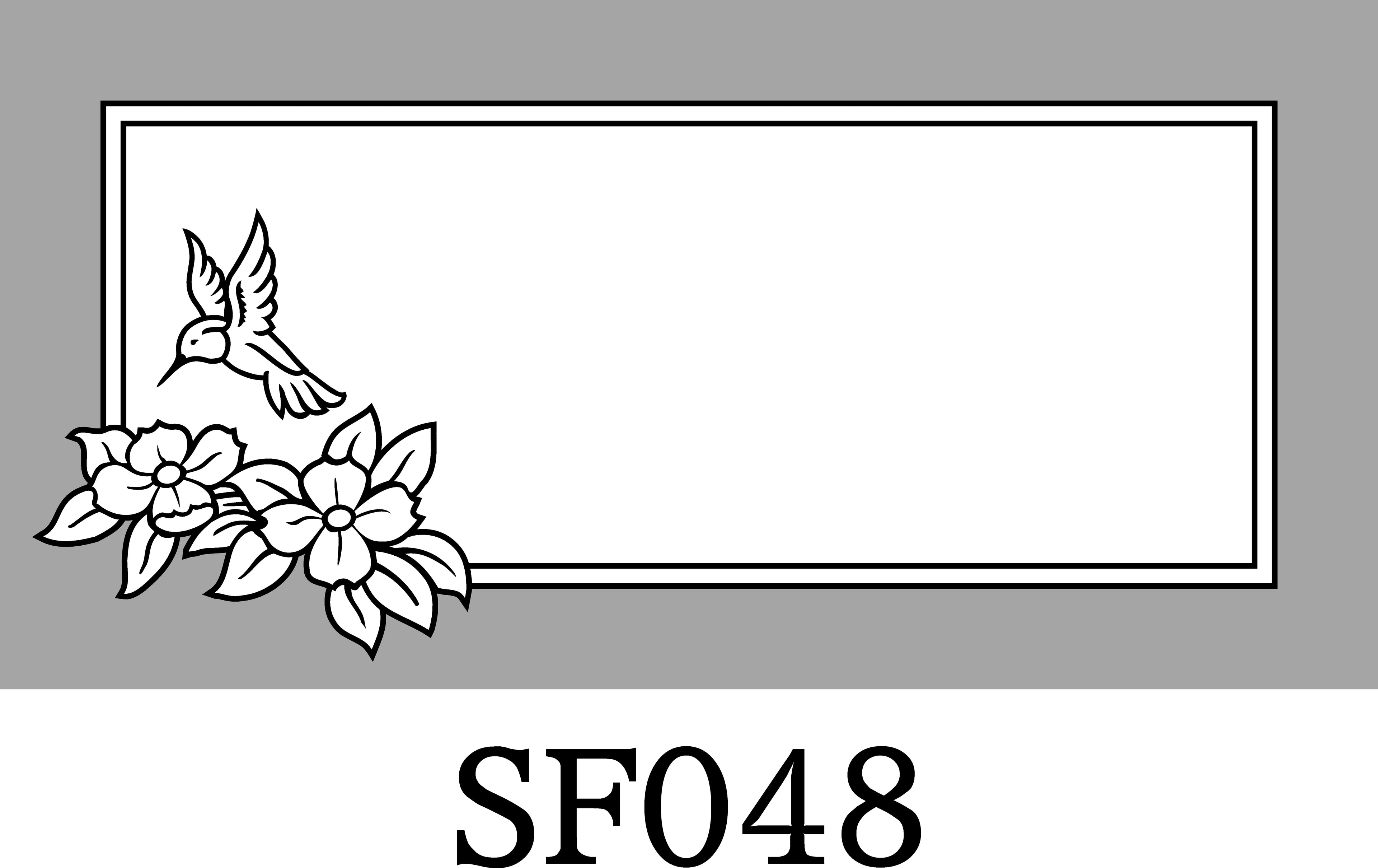 Layout SF048 — Hummingbird with flower cluster (left)