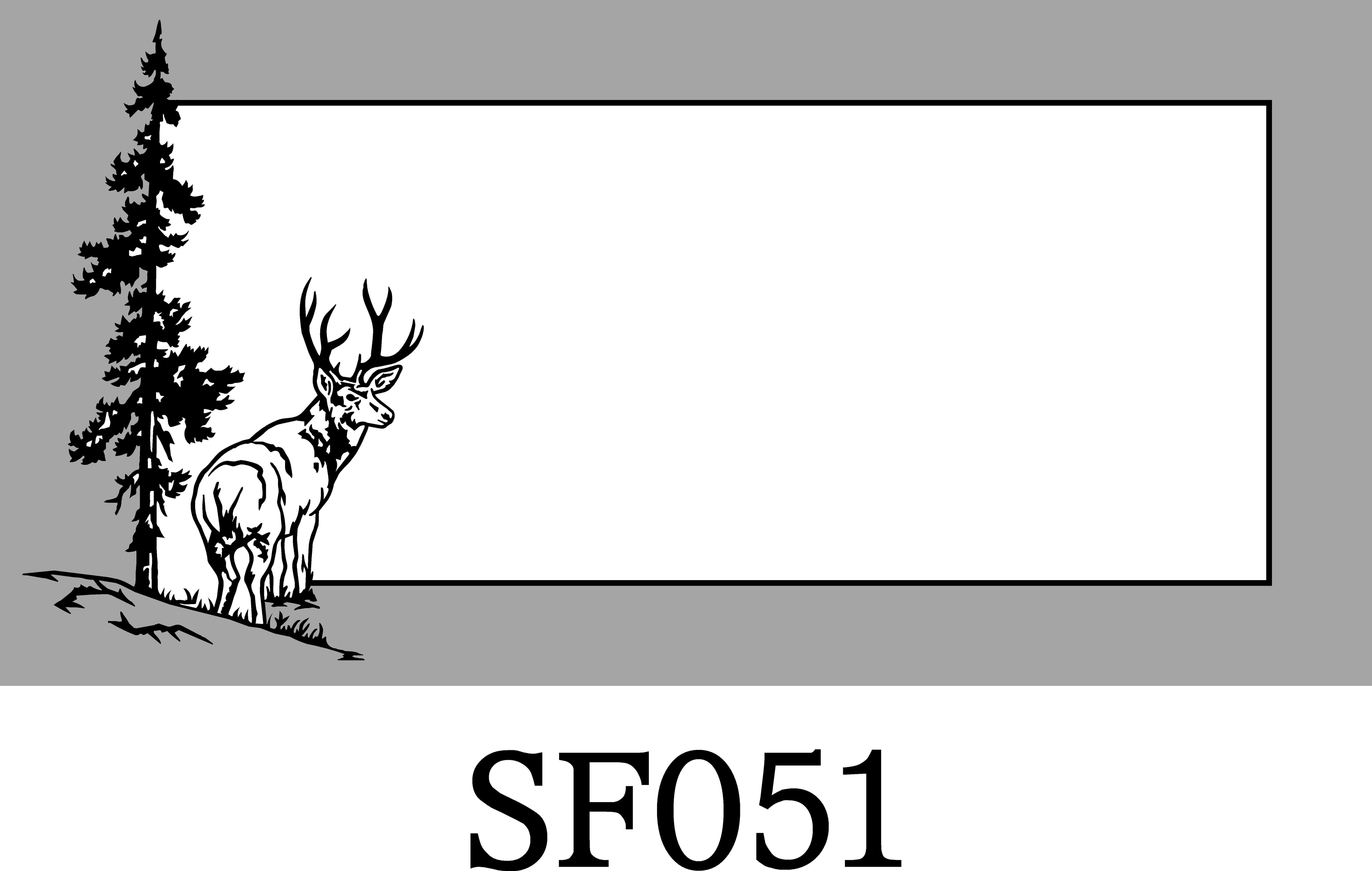 Layout SF051 — Buck deer by pine trees
