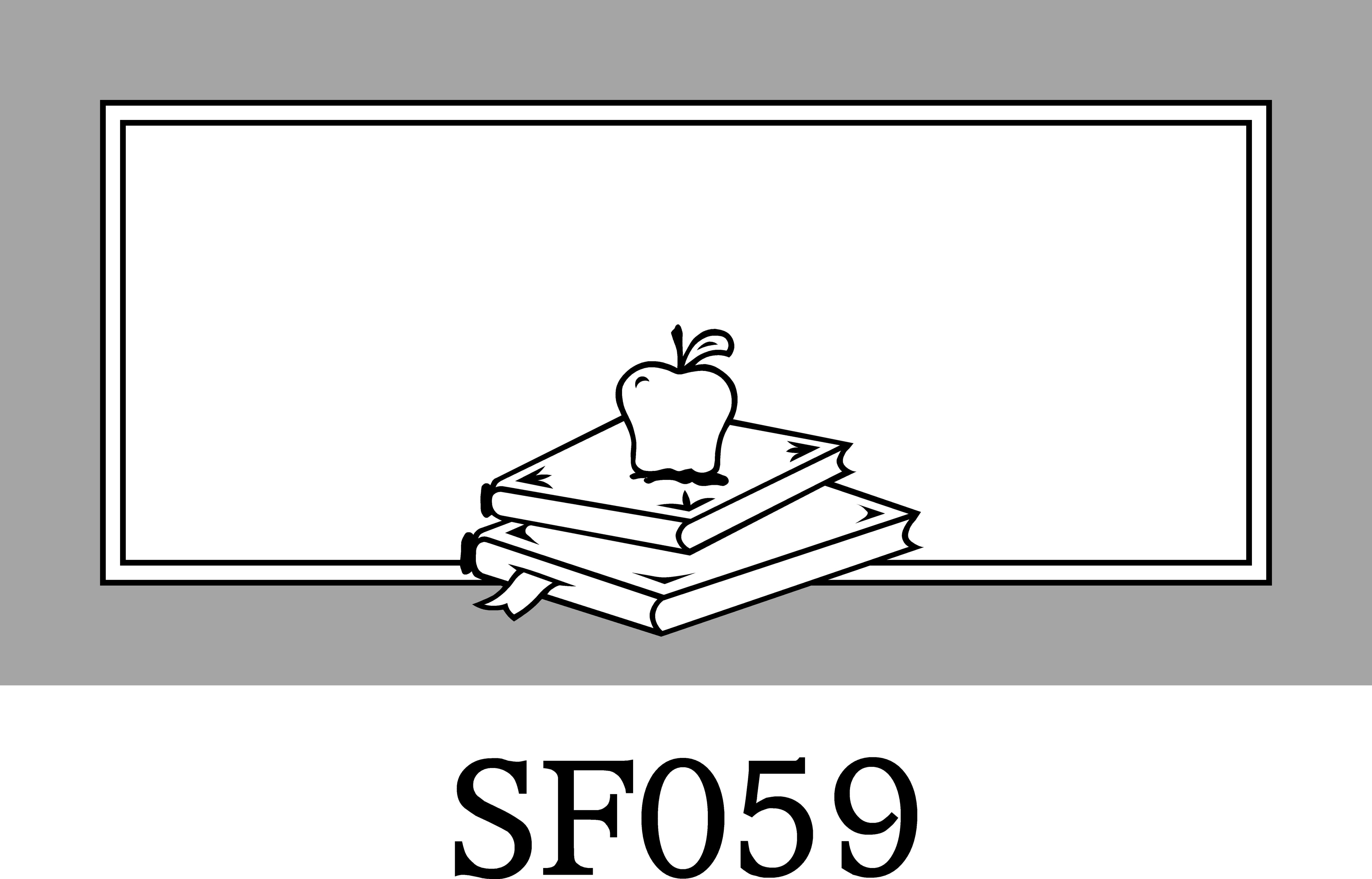 Layout SF059 — Stacked books with apple (educator)