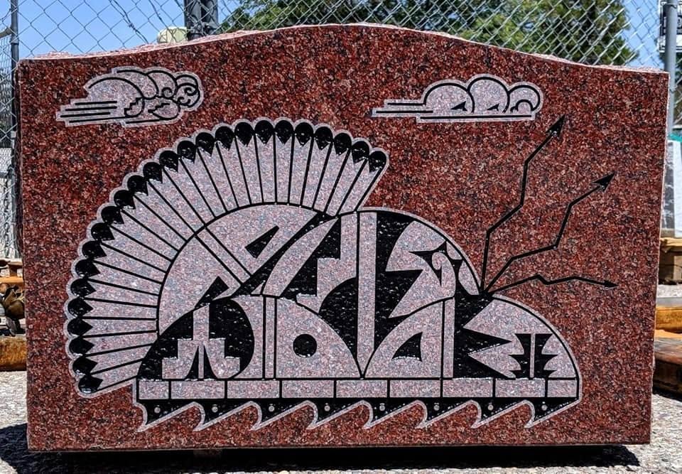 Granite slant memorial monument
